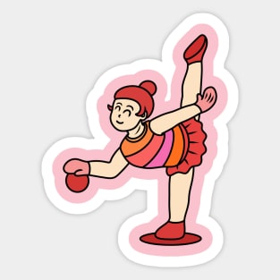 Chibi girl gymnastic ball Sticker